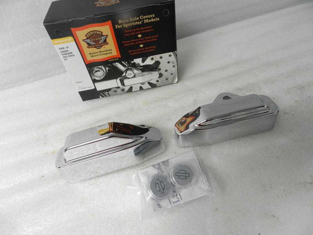 NOS NEW 2004 HARLEY SPORTSTER XL CHROME SWINGARM AXLE COVER KIT 45448-04