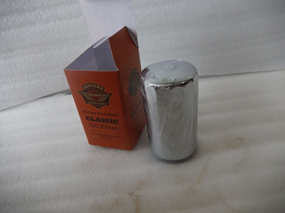 NOS NEW OEM HARLEY CHROME OIL FILTER 63813-90T