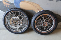 
              NEW HARLEY CHROME PRODIGY WHEELS 21" FR 18" REAR WITH MICHELIN TIRES ROTORS
            