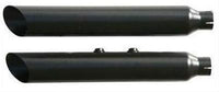 NEW RUSH 2" BLACK BALONEY CUT MUFFLERS FITS 2007-2010 HARLEY FLST FXST