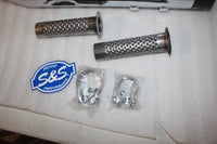 
              NEW S&S 4.5" SLIP ON TOURING MUFFLER WITH CONTRAST CUT TRACER END CAP CHROME
            