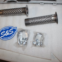 NEW S&S 4.5" SLIP ON TOURING MUFFLER WITH CONTRAST CUT TRACER END CAP CHROME